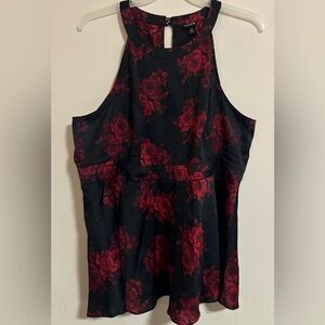 Torrid Babydoll Top Halter Neck Floral Women’s Size 2X Sleeveless